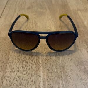 Navy and Yellow Aviator Sunglasses